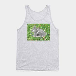 Rabbit on the Lawn Tank Top